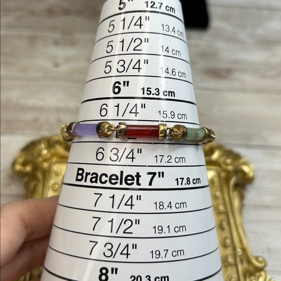 Multicolor Jade and 925 Bracelet - Picture 7 of 7